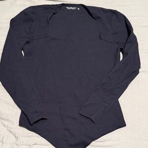 Abercrombie & Fitch Black Long Sleeve Bodysuit